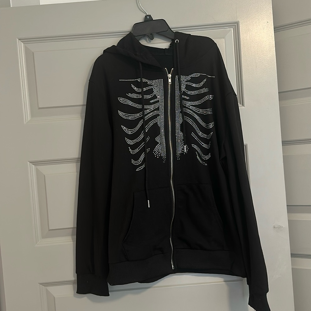 Skelton zip up jacket with hood